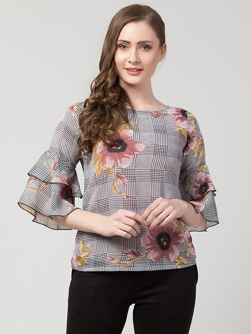 women's straight boat neck top - 16969861 - Very Small Image - 1