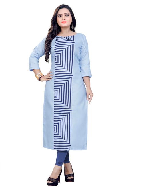 geometric print straight kurta - 16971000 - Very Small Image - 1