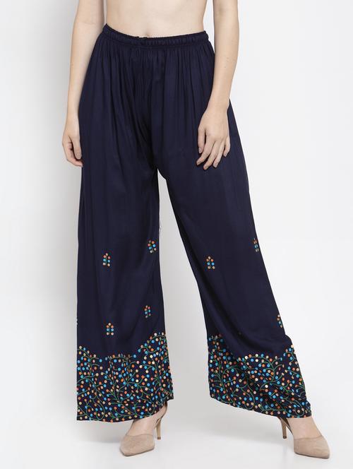 Printed Hem Straight Palazzo - 16971306 - Very Small Image - 1