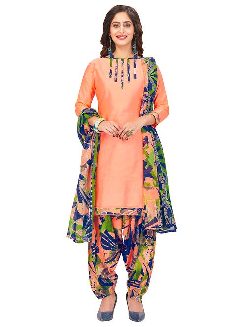 printed unstitched salwar suit - 16971400 - Very Small Image - 1