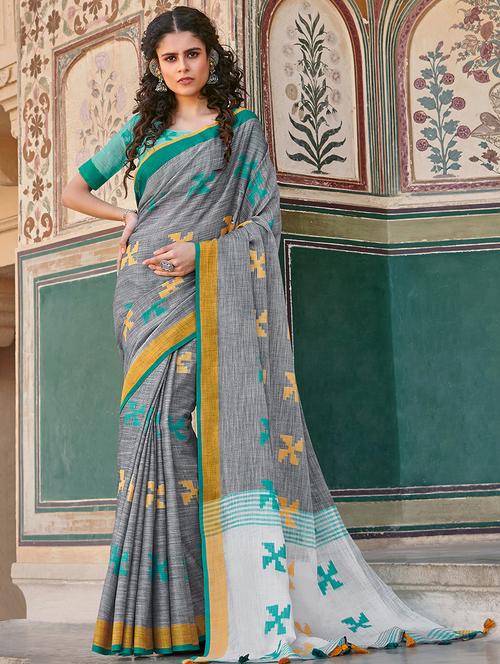 self design woven saree with blouse - 16974607 - Very Small Image - 1
