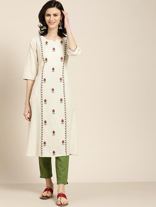 embroidered kurta pant set - 16974895 - Very Small Image - 1