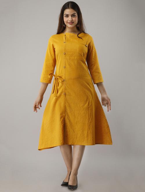 striped a-line ethnic dress  - 16977066 - Very Small Image - 1