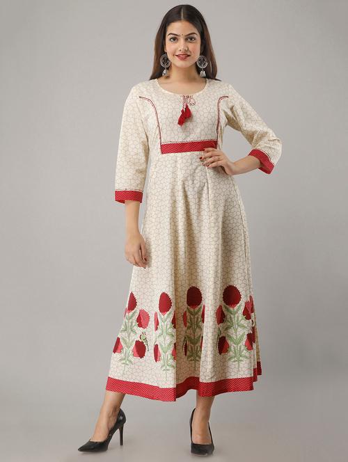 block print anarkali ethnic dress - 16977085 - Very Small Image - 1