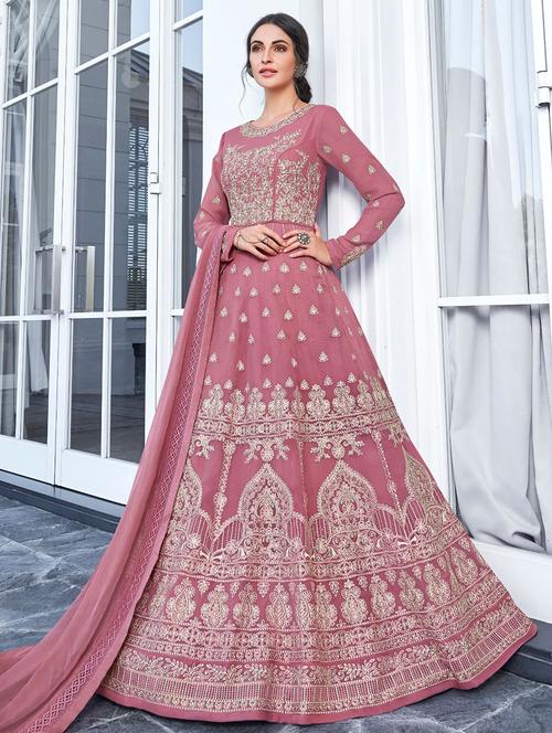 embroidered semi-stitched suit - 16977408 - Very Small Image - 1