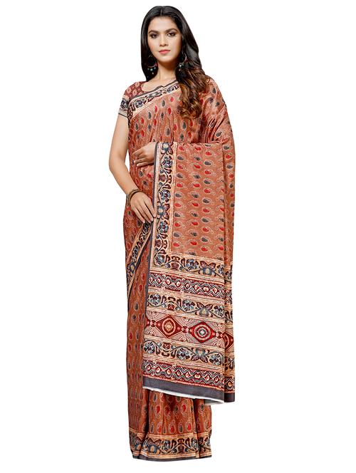 paisley tussar saree with blouse - 16977656 - Very Small Image - 1