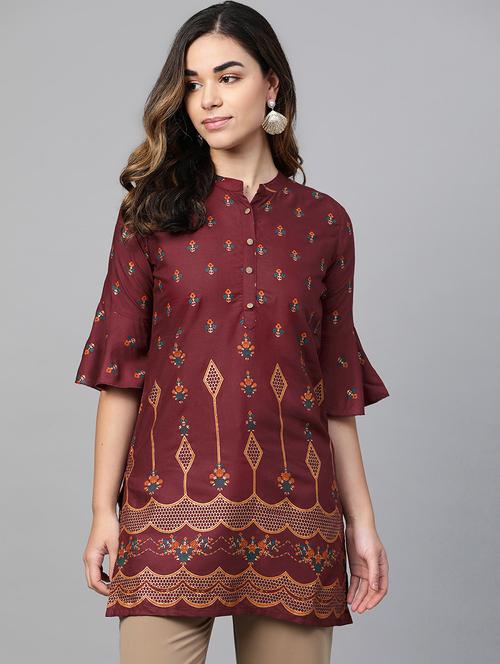 printed straight kurti - 16978290 - Very Small Image - 1