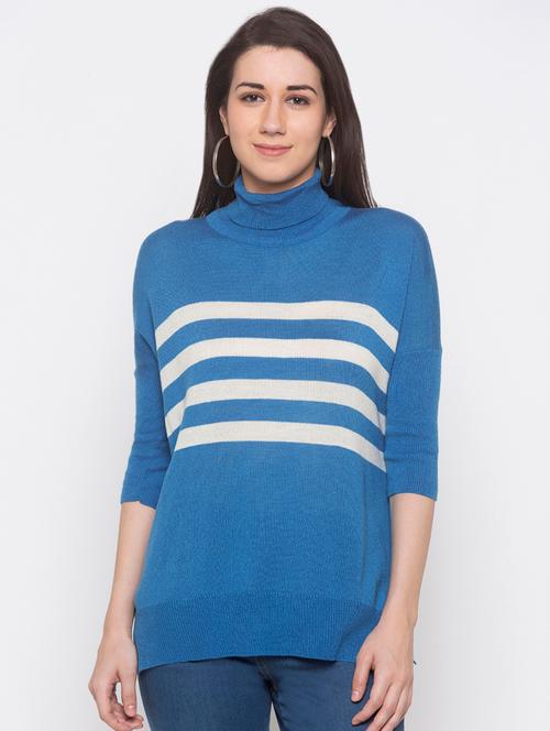 turtle neck striped sweatshirt - 16978971 - Very Small Image - 1