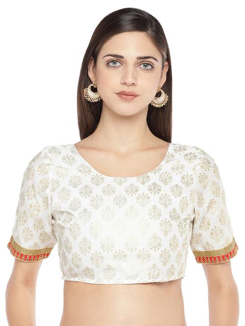 white cotton solid blouse - 16979107 - Very Small Image - 1