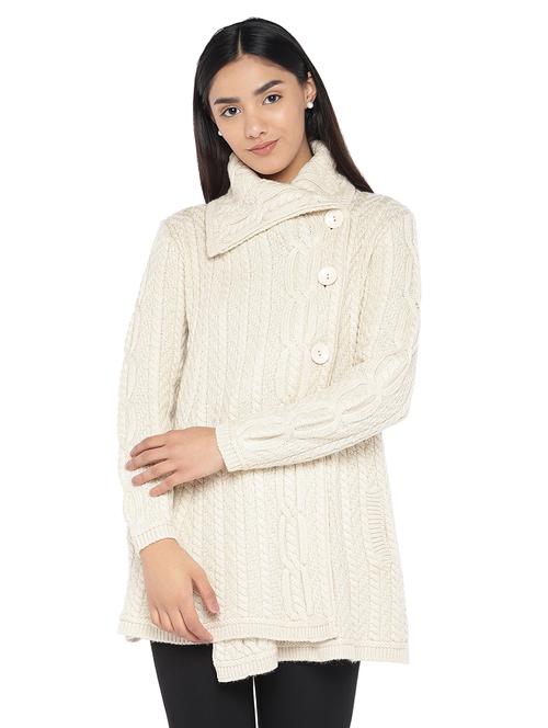 white wool coatigan coat - 16979118 - Very Small Image - 1