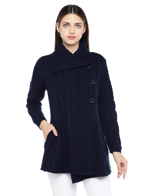 navy blue acrylic igan coat - 16979120 - Very Small Image - 1