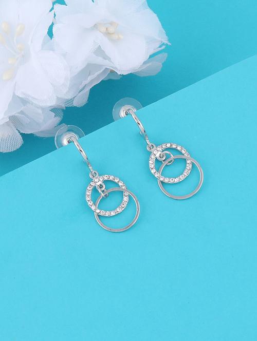 silver metal drop earring - 16979633 - Very Small Image - 1