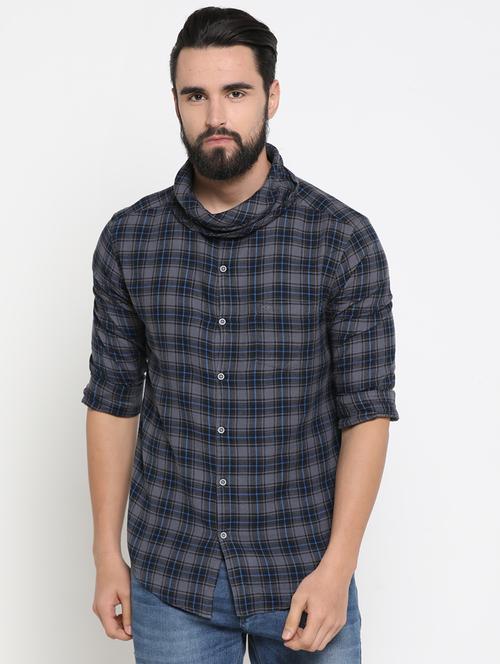 mens checks casual shirt - 16980150 - Very Small Image - 1