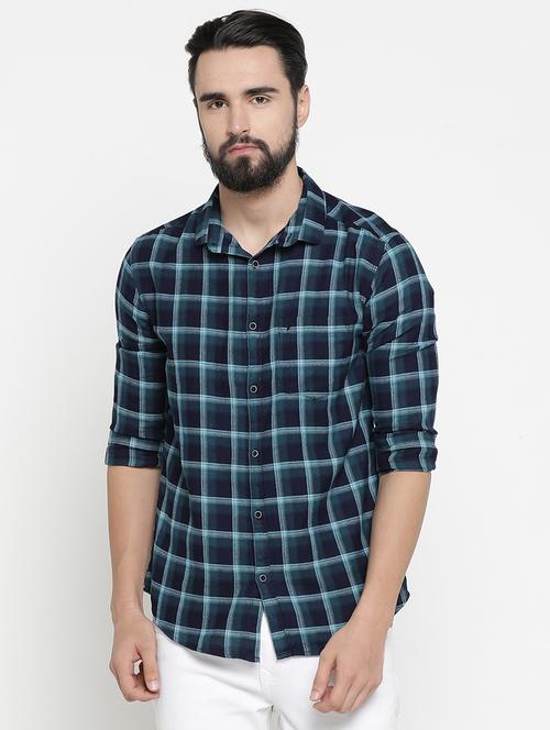 mens checks casual shirt - 16980182 - Very Small Image - 1