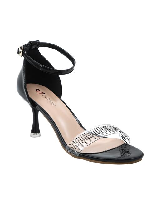 black pu ankle strap sandals - 16981022 - Very Small Image - 1