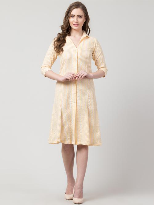 striped a-line dress  - 16981153 - Very Small Image - 1