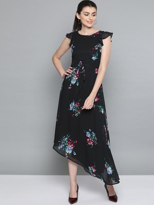 women's asymmetric floral dress - 16981263 - Very Small Image - 1
