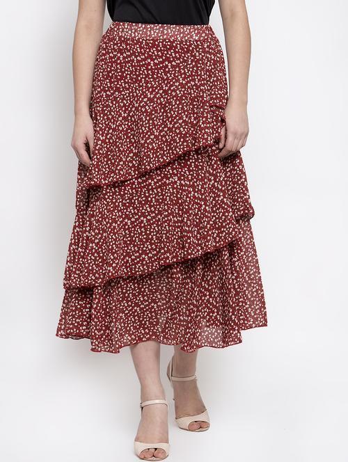 high rise layered floral skirt  - 16982009 - Very Small Image - 1