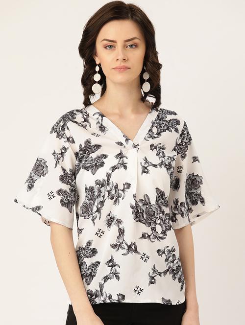 women's straight v neck top - 16982161 - Very Small Image - 1