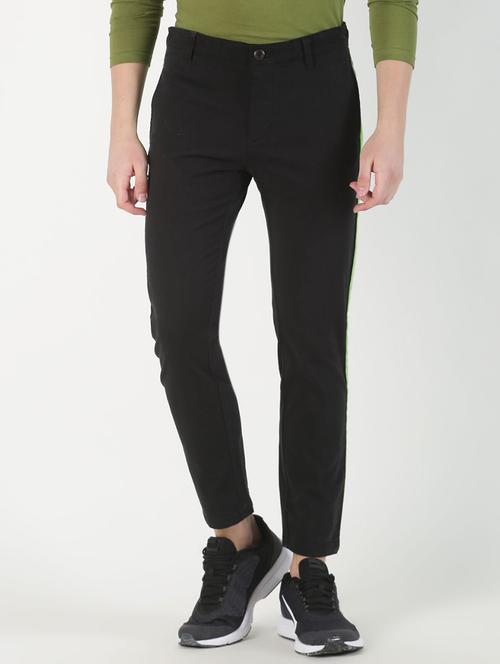 black solid taped casual trouser  - 16983023 - Very Small Image - 1