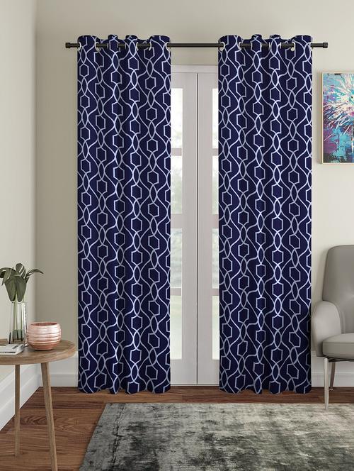 printed blackout fabric door curtain (set of 2) - 16983302 - Very Small Image - 1