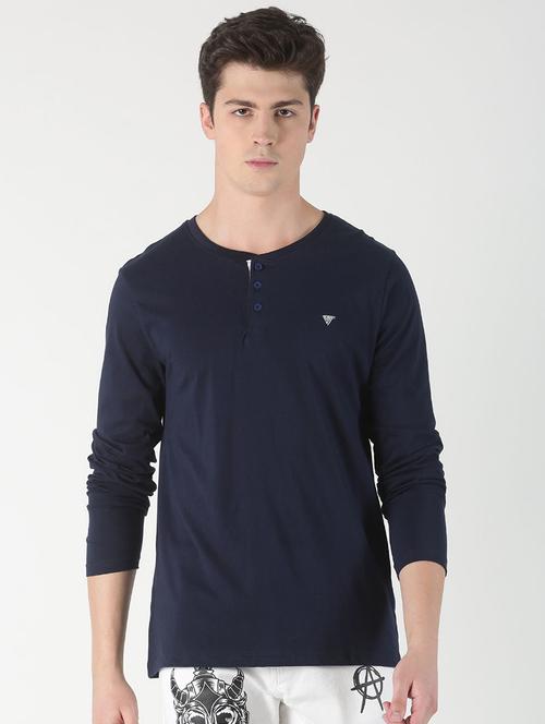 navy blue solid t-shirt - 16983421 - Very Small Image - 1