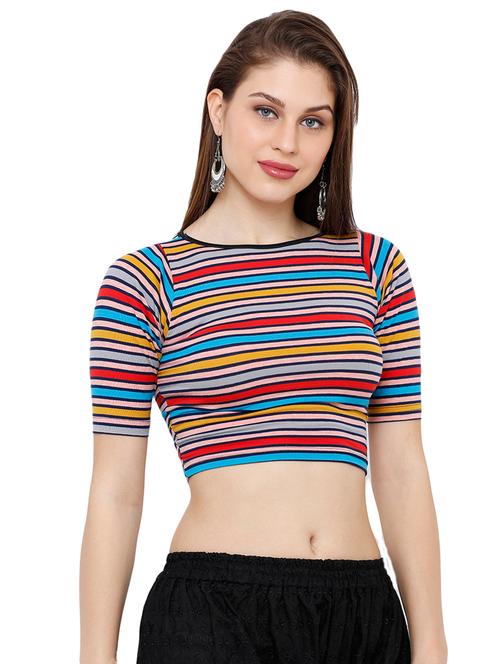 round neck striped crop top - 16983668 - Very Small Image - 1