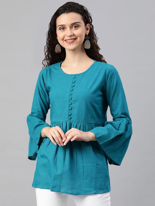 bell sleeves solid top - 16983760 - Very Small Image - 1