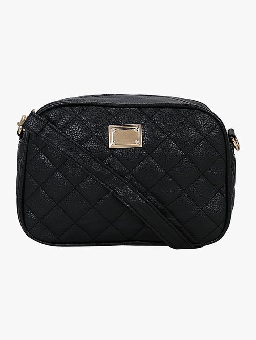 black textured regular sling bag - 16984005 - Very Small Image - 1