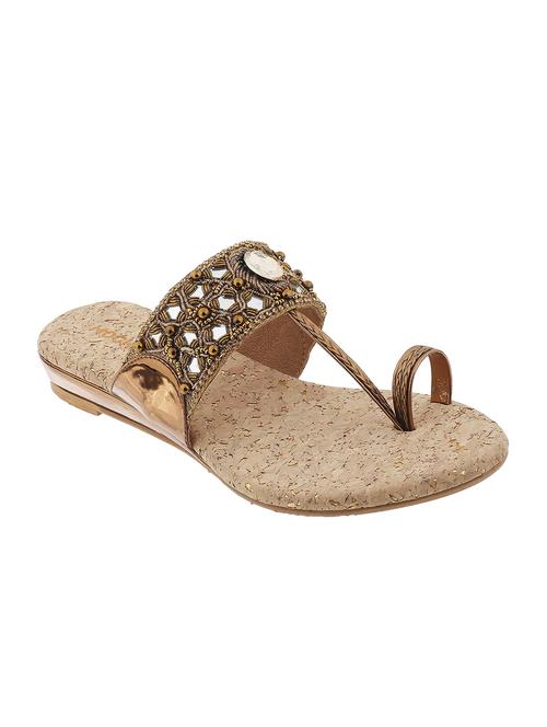 gold slip on sandal - 16986569 - Very Small Image - 1