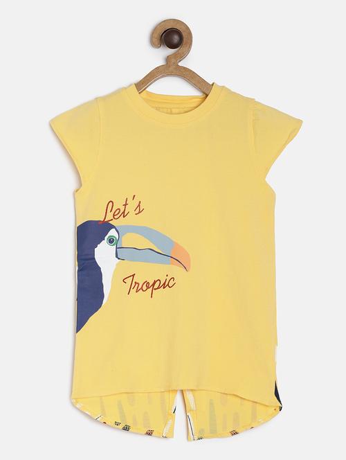 yellow cotton regular tops & tee - 16986744 - Very Small Image - 1