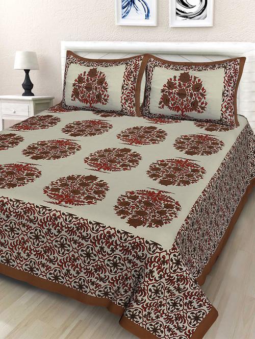 rajasthani jaipuri cotton double bed bedsheet with 2 pillow cover - 16987622 - Very Small Image - 1