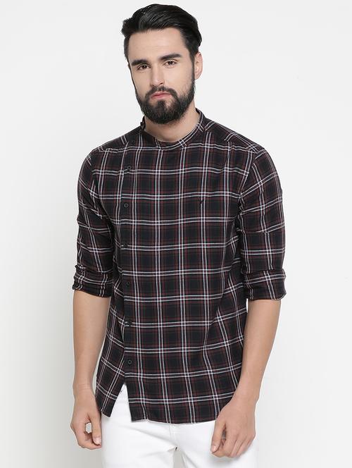 mens checks casual shirt - 16987961 - Very Small Image - 1