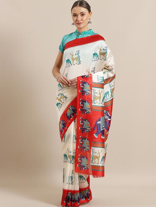 conversational bhagalpuri saree with blouse - 16988421 - Very Small Image - 1