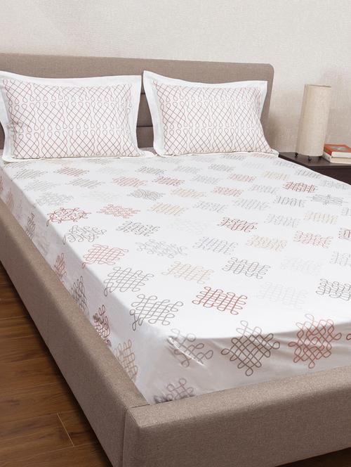   cotton king size bed sheet with two pillow covers - 16988541 - Very Small Image - 1
