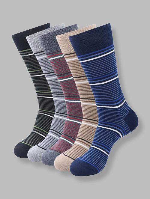 men pack of 5 striped above ankle length sock - 16989154 - Very Small Image - 1