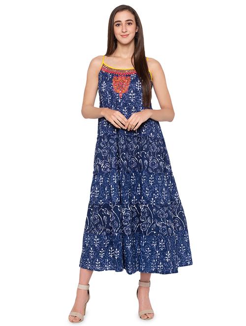 cami neck indigo print maxi  - 16989824 - Very Small Image - 1