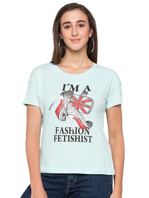 women's front print round neck t-shirt - 16990028 - Very Small Image - 1