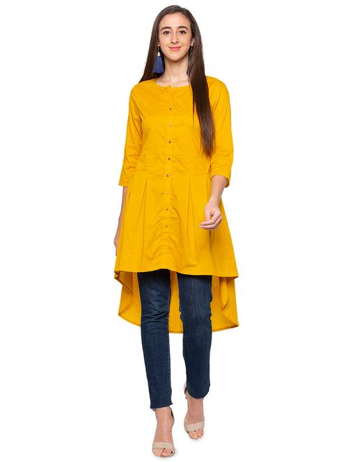 button up high-low tunic - 16990146 - Very Small Image - 1