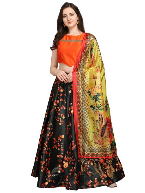 floral print flared lehenga - 16990400 - Very Small Image - 1