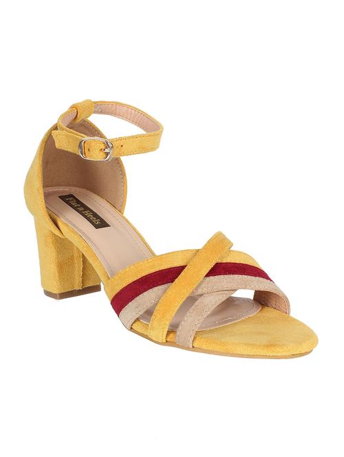 yellow suede ankle strap sandals - 16990985 - Very Small Image - 1