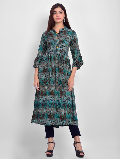 printed a-line kurta - 16991093 - Very Small Image - 1