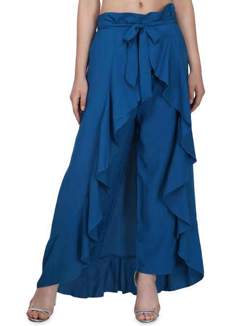 tie front ruffled palazzo  - 16992514 - Very Small Image - 1