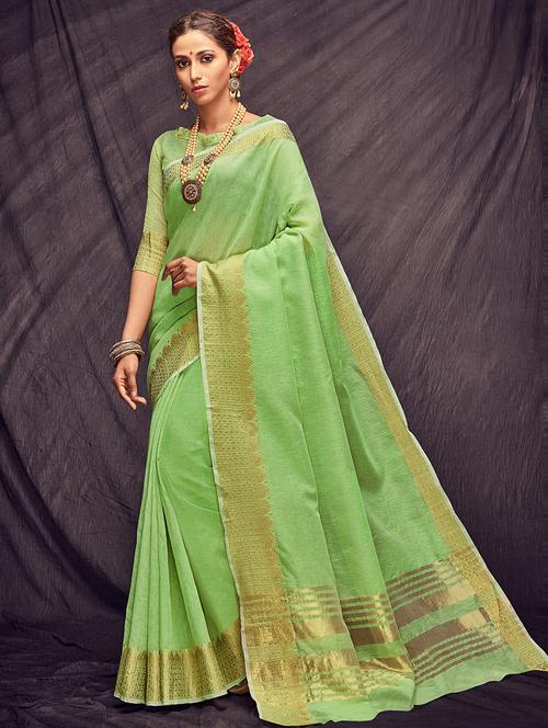 solid bordered saree with blouse - 16992839 - Very Small Image - 1