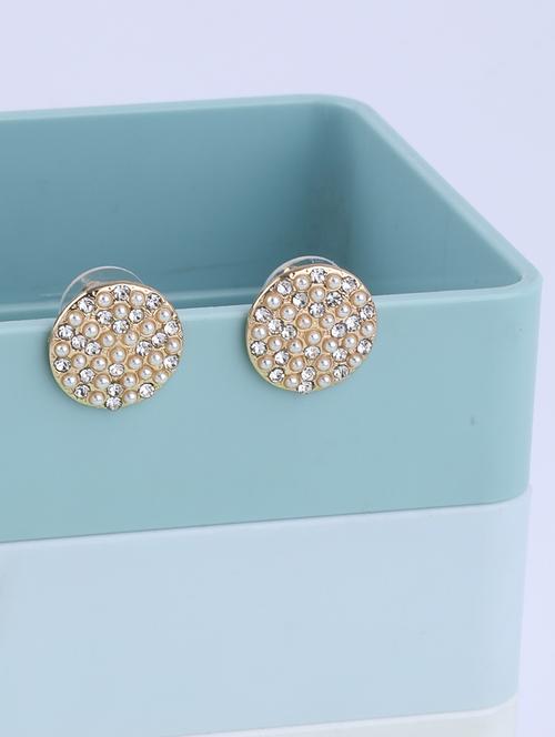 gold metal studs earring - 16994306 - Very Small Image - 1