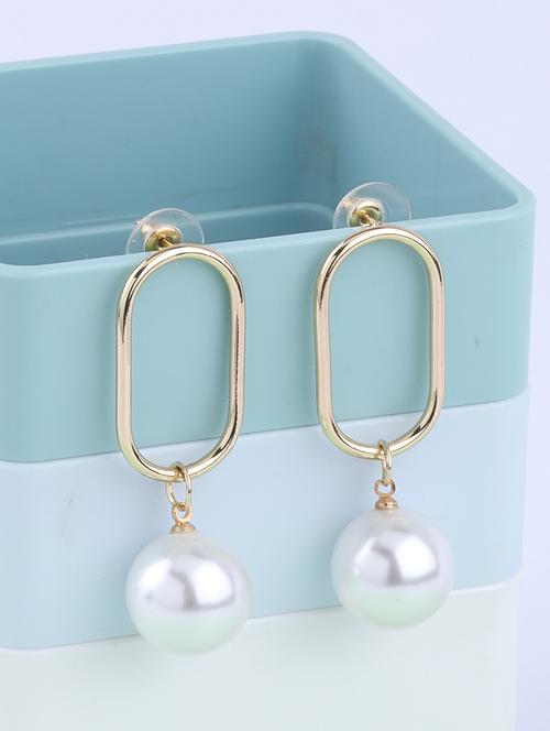 gold metal drop earring - 16994312 - Very Small Image - 1
