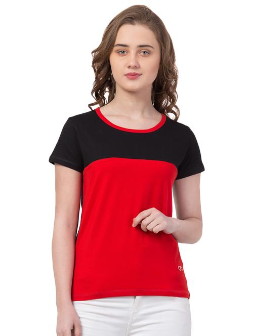 color block round neck tee - 16994982 - Very Small Image - 1