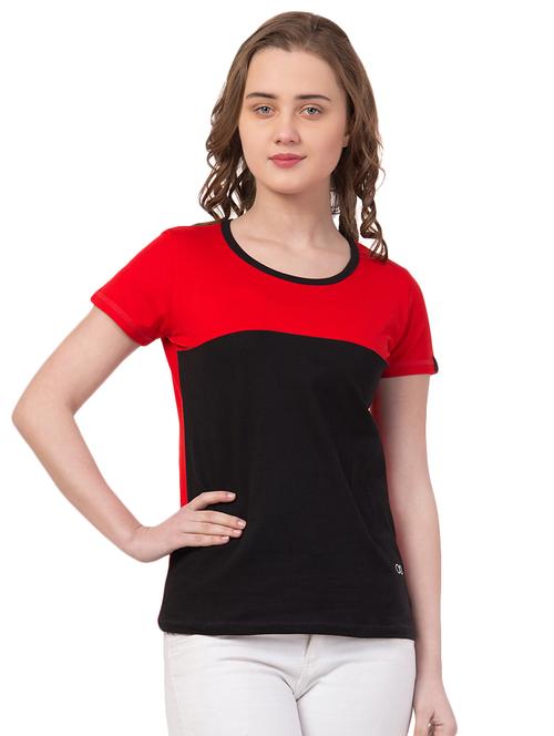 color block round neck  tee - 16994985 - Very Small Image - 1