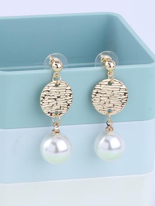 gold metal drop earring - 16995661 - Very Small Image - 1