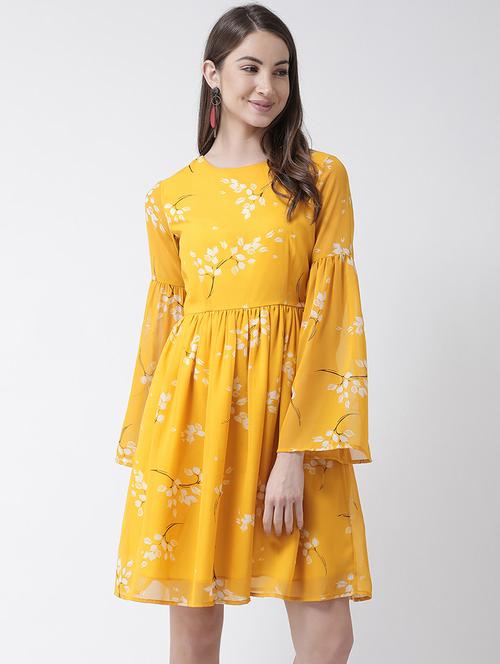 bell sleeves floral a-line dress  - 16995777 - Very Small Image - 1